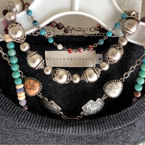 JOHNNY WAS * 4 Love & Liberty Charcoal Embroidered Lightweight Sweater - Picture 8 of 8